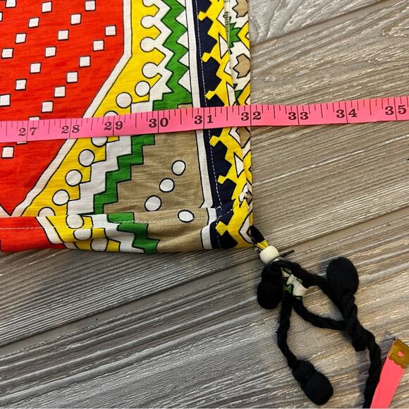 Revolve Tigerlily swim cover up caftan printed southwest sz L - Picture 3 of 6